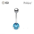 Titanium Fancy Intense Blue Lab Diamond Belly Ring 0.50 Carat - Pobjoy Diamonds