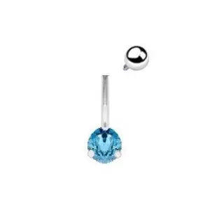 Titanium Fancy Intense Blue Lab Diamond Belly Ring 0.50 Carat - Pobjoy Diamonds