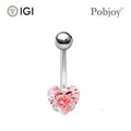 Titanium Fancy Intense Pink Lab Diamond Belly Ring 1.00 Carat