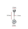 Titanium Lab Diamond Belly Ring 0.33 Carat