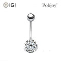 Titanium One Carat Lab Diamond Belly Ring