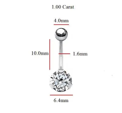 Titanium lab diamond belly ring