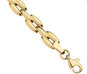 9K Yellow Gold Ladies Single Row Panther Bracelet