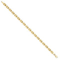 9K Yellow Gold Ladies Single Row Panther Bracelet