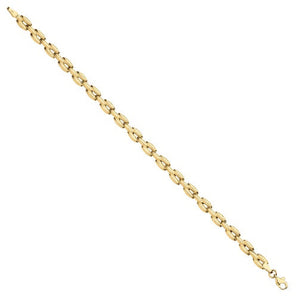 9K Yellow Gold Ladies Single Row Panther Bracelet