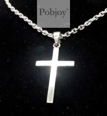 925 Silver Cross &  Belcher Chain - Pobjoy Diamonds