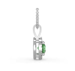 9K Gold Round Cut Emerald & Diamond Pendant 0.50 Carats - Pobjoy Diamonds