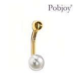 Akoya Pearl Gold or Platinum Belly Ring