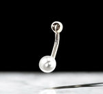 Akoya Pearl Gold or Platinum Belly Ring - Pobjoy Diamonds