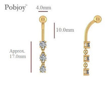 Load image into Gallery viewer, Graduated Lab Diamond Drop Belly Ring 0.40 Carat E-F/VS