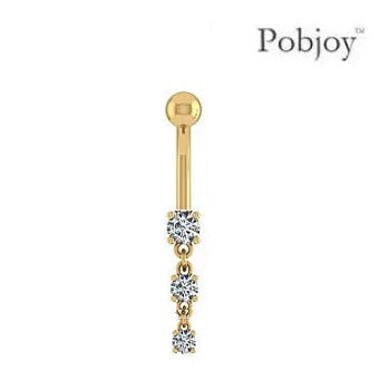 Graduated Lab Diamond Drop Belly Ring 0.40 Carat E-F/VS