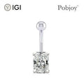 Radiant Cut Lab Diamond Belly Ring E/VS1 - 1.00 Carat