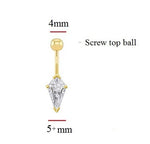 Prong Set Kite Lab Diamond Belly Ring