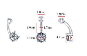 Prong Set Lab Diamond Belly Ring F/VS1 - Choice Of Carat Weights