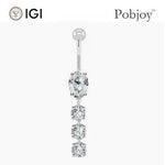 Platinum Four Stone Lab Diamond Drop Belly Ring 1.45 Carats - E/VS1 - Pobjoy Diamonds