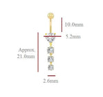 Platinum Graduated Lab Diamond Heart Belly Ring 1.10 Carats - E/VS1 - Pobjoy Diamonds