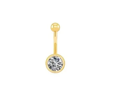 Lab Diamond Solitaire Belly Ring E/VVS1 