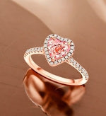 Vivid Pink Heart Diamond Halo Ring VS1