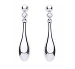 9K White Gold Drop Teardrop Earrings - Pobjoy Diamonds