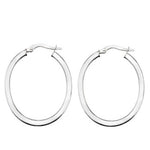 9K Gold Oval Hoop Earrings