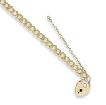 9K Gold Ladies Curb Bracelet & Padlock - Pobjoy Diamonds