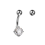 Titanium lab diamond belly ring