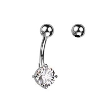 Titanium lab diamond belly ring