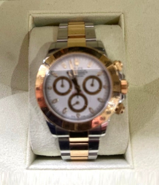 ROLEX DAYTONA MEN'S STEEL & YELLOW GOLD VHRONOGRAPH WATCH 2012 - POBJOY DIAMONDS