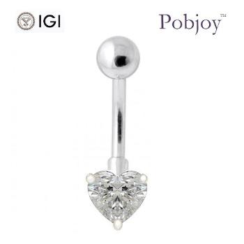 Lab Diamond Heart Belly Piercing 0.60 Carat