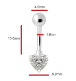 Lab Diamond Heart Belly Piercing 0.60 Carat