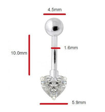 Load image into Gallery viewer, Lab Diamond Heart Belly Piercing 0.60 Carat