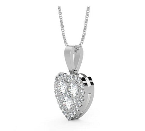 White Gold 0.33 Carat Diamond Heart Pendant Necklace