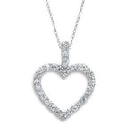 18K Gold 0.60 Carat Diamond Heart Pendant Necklace - Pobjoy Diamonds