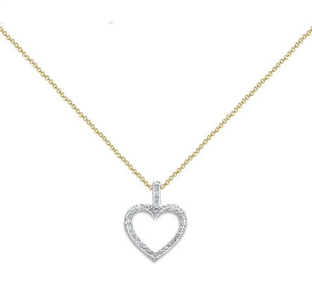 18K Gold 0.60 Carat Diamond Heart Pendant Necklace - Pobjoy Diamonds