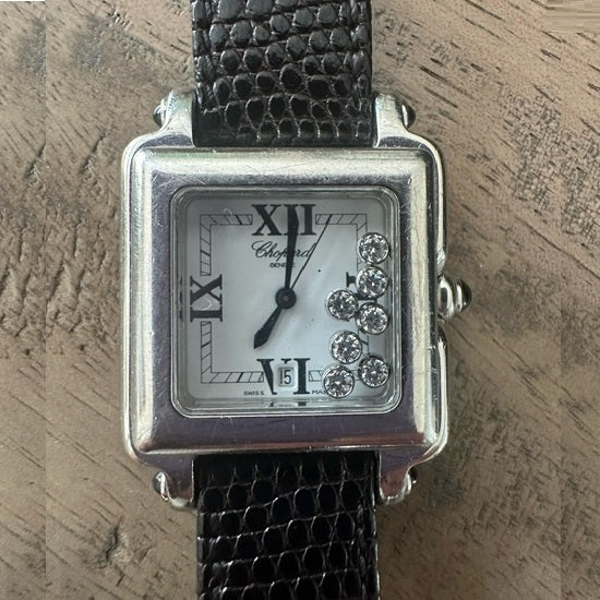 CHOPARD Happy Sport Square Case Watch With Diamonds