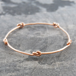 Handmade Gold Plated Silver Knot Bangle - Pobjoy Diamonds