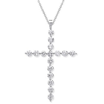 18K Gold & Diamond Cross Pendant 0.75 Carats - Pobjoy Diamonds