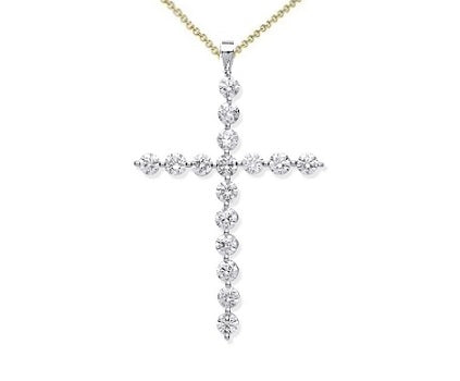 18K Gold & Diamond Cross Pendant 0.75 Carats - Pobjoy Diamonds