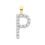 9K Gold & Diamond Letter Pendant Small - Options J To V - Pobjoy Diamonds