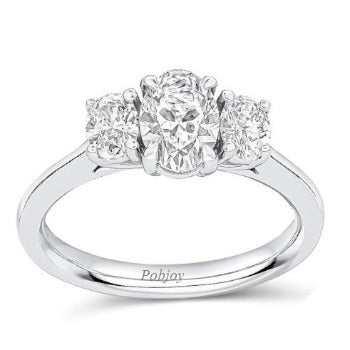 Oval Diamond Trilogy Ring 1.20 Carats