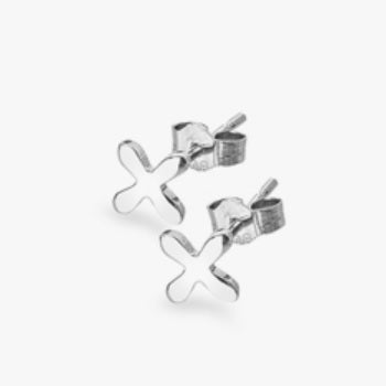 9K White Gold Kiss Stud Earrings