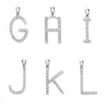 9K White Gold & Diamond Letter Pendant A-V 25mm Height - Pobjoy Diamonds