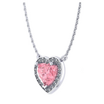 Lab Grown 1.10 Carat Vivid Pink Heart Diamond Necklace