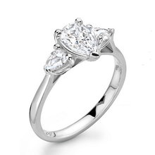 Load image into Gallery viewer, Three stone pear shaped lab grown diamond ring - Pobjoy Diamonds