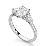 Trilogy Pear Shaped Lab Grown Diamond Ring - Pobjoy Diamonds