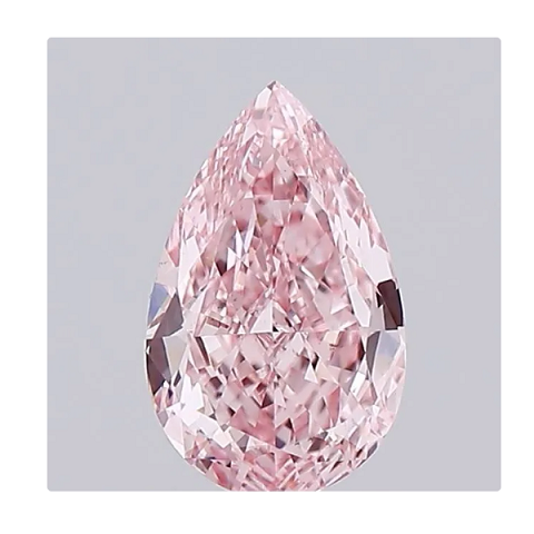 V/S1 Fancy Vivid Pink Pear Shape Lab Grown Diamond 1.00 Carat - Pobjoy Diamonds