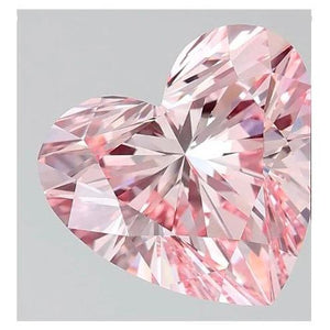 4.06 Carat Fancy Intense Pink Heart Shape Lab Grown Diamond