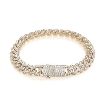 18K Gold Diamond Cuban Bracelet 4.0 Carats