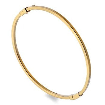 Gender Free Solid 9K Yellow Gold Hinged Bangle