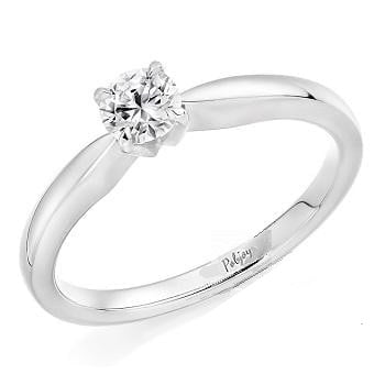 White Gold 0.25 Round Brilliant Cut Solitaire Diamond Ring F/VS1 Pobjoy Diamonds